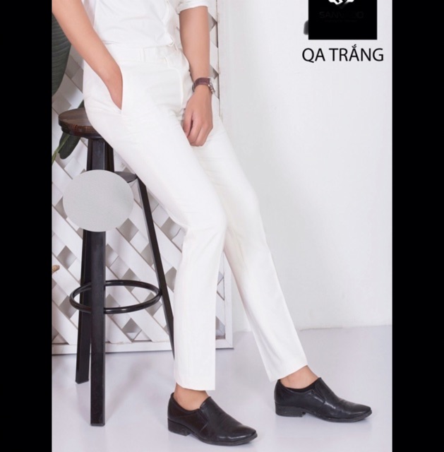 Quần Âu Nam ( Quần Tây Nam ) Màu Trắng Cao Cấp Form Chuẩn Đẹp | BigBuy360 - bigbuy360.vn