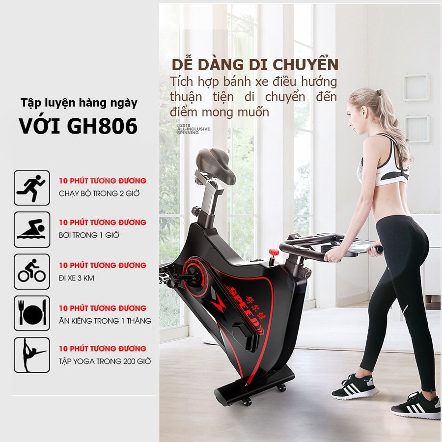 (XE ĐẠP TẬP GYM KẾT HỢP CHƠI GAME) Xe Đạp Tập FITNESS JOBUR SPINBIKE GH - 806-Tặng kèm bình giữ nhiệt và tai nghe