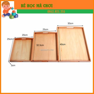 Khay gỗ đựng giáo cụ Montessori -3 kích cỡ