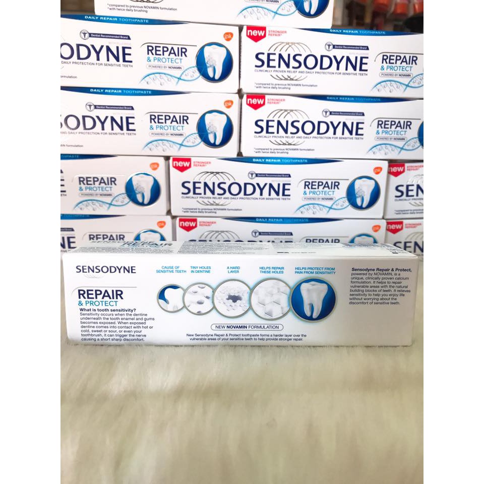 (100g) Kem đánh răng phục hồi răng nhạy cảm Sensodyne Repair & Protect chính hãng cty
tri e buot chan rang chong hoi mie