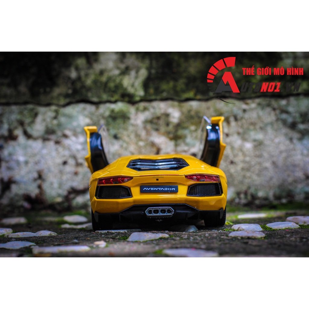 MÔ HÌNH XE LAMBORGHINI AVENTADOR LP700-4 YELLOW 1:24 WELLY 1185