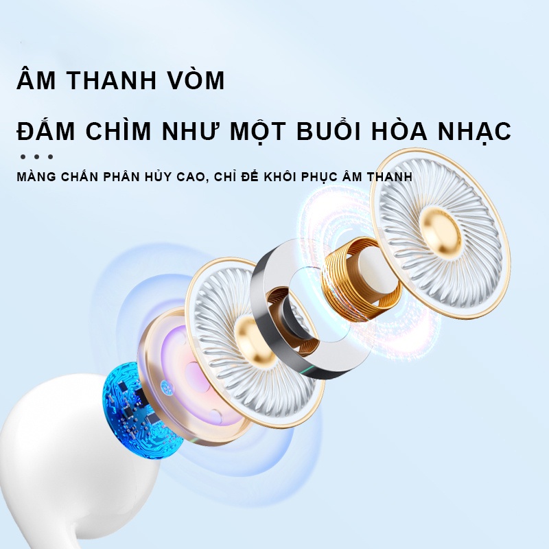 Tai nghe nhét tai có dây giắc cắm 3.5mm tích hợp micro chất lượng cao dành cho điện thoại -Tai nghe chân tròn cho Samsung, Oppo, Huawei Jack 3.5 mm hỗ trợ mic nghe gọi.