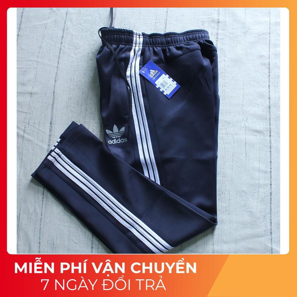 HOT SALE Quần nỉ thế thao 3 sọc màu xanh than nam nữ mặc được, chất liệu không bai không xù