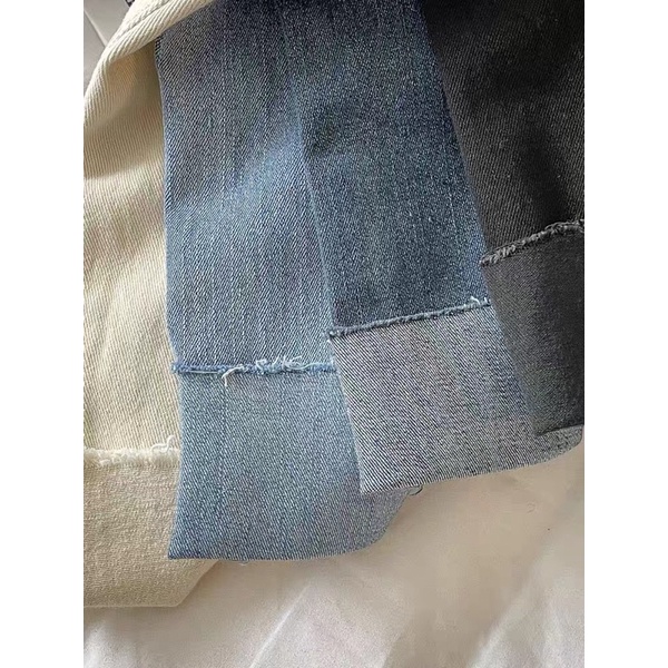BASIC JEANS - Quần jeans cạp cao gập gấu ống đứng, chất liệu co dãn độ dày vừa phải, dễ mặc tôn dáng
