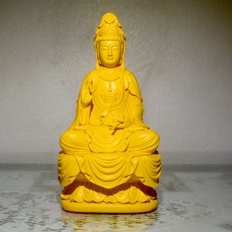 Tượng ngài quan thế âm Bồ tát ngồi cao 18cm
