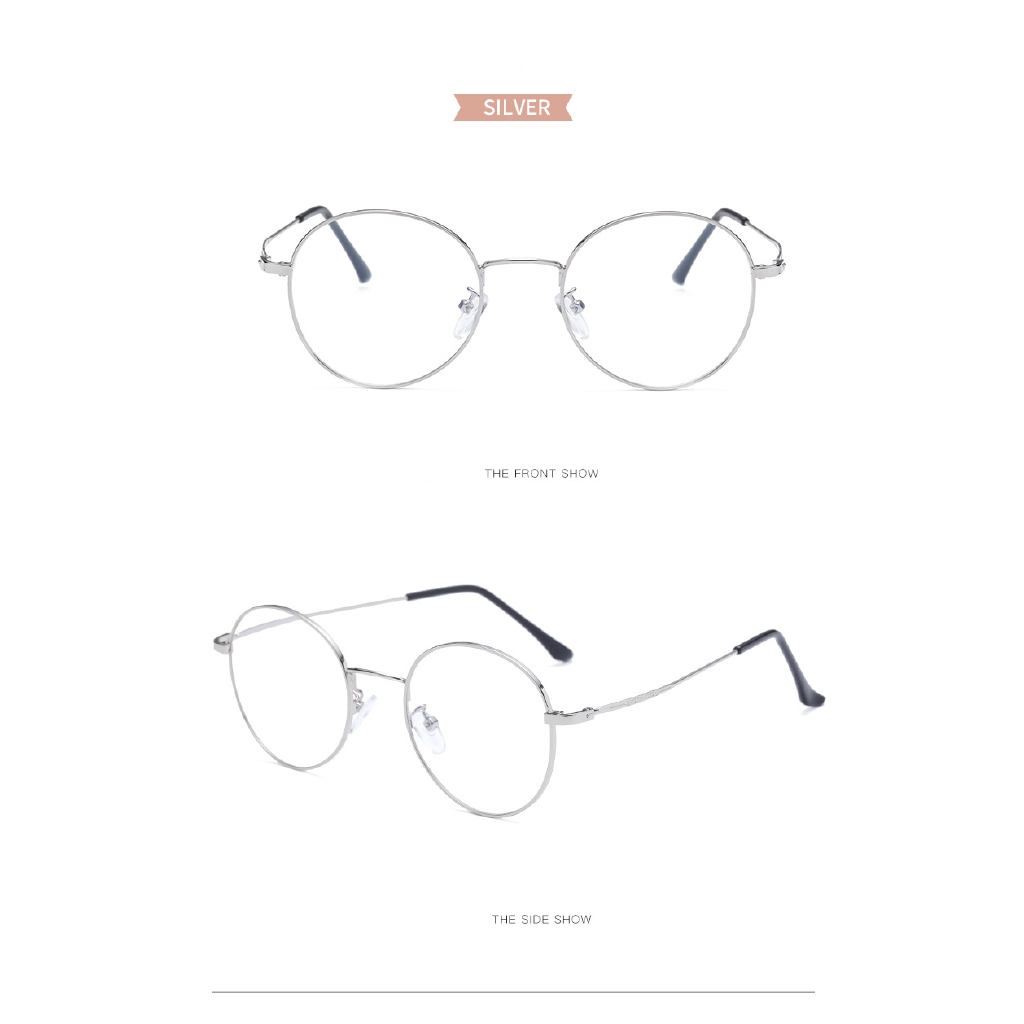 Kính cận gọng tròn bằng kim loại siêu nhẹ phong cách cổ điển | BigBuy360 - bigbuy360.vn
