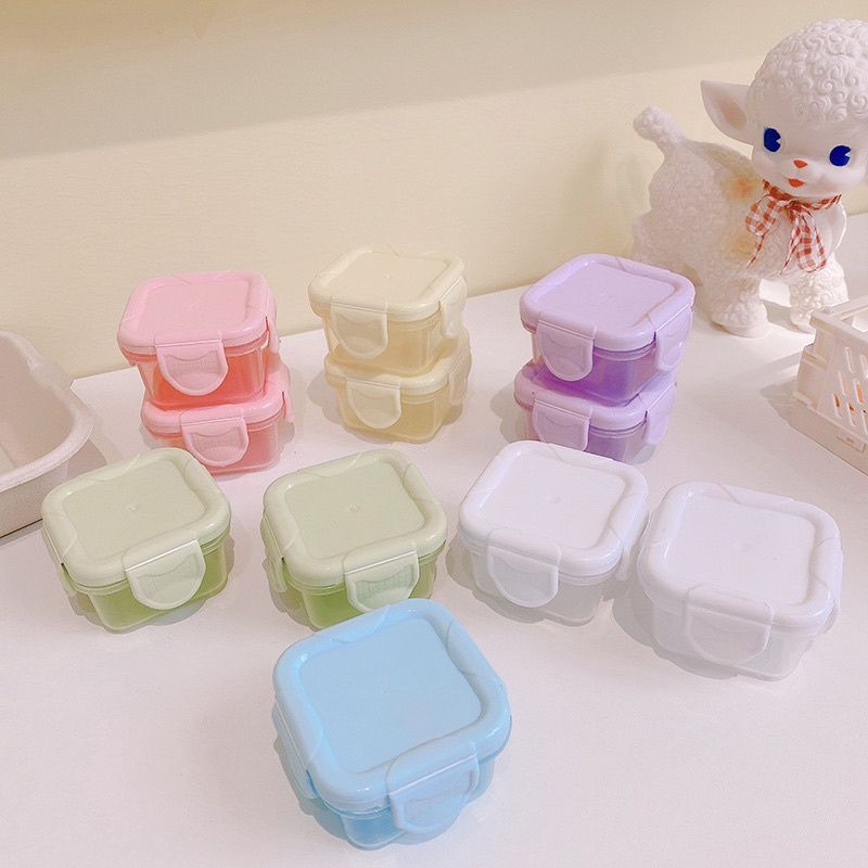 Hộp trữ đông, hộp trữ đồ ăn dặm cho bé 60ml và 150ml có nắp đậy, bảo quản đồ ăn dặm cho bé dùng được trong lò vi sóng