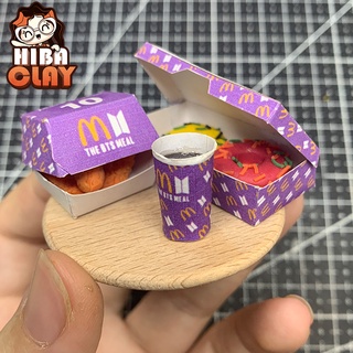 Khay mc BTS Minifood trang trí mô hình, đồ ăn mini mô hình cho búp bê DIY