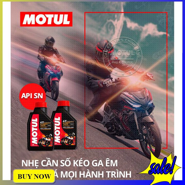 Nhớt Xe Tay Côn, PKL Motul H-Tech 100 4T 10W40 Chính Hãng 1 Lít