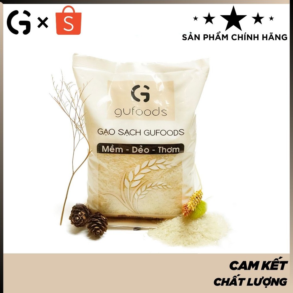 Gạo sạch / còn cám / ST GUfoods (1kg) - Ngon đặc sản, Dẻo, Mềm,Thơm