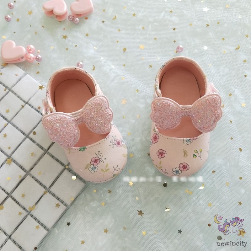 Giày Búp Bê Phối Nơ Xinh Xắn Cho Bé Gái Tập Đi