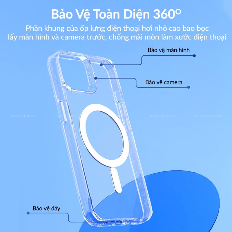 Ốp Lưng Hỗ Trợ Sạc Không Dây Zagg Trong Suốt Chống Sốc Cho Điện Thoại 13 Pro Max 12 Pro Max Njoyshop