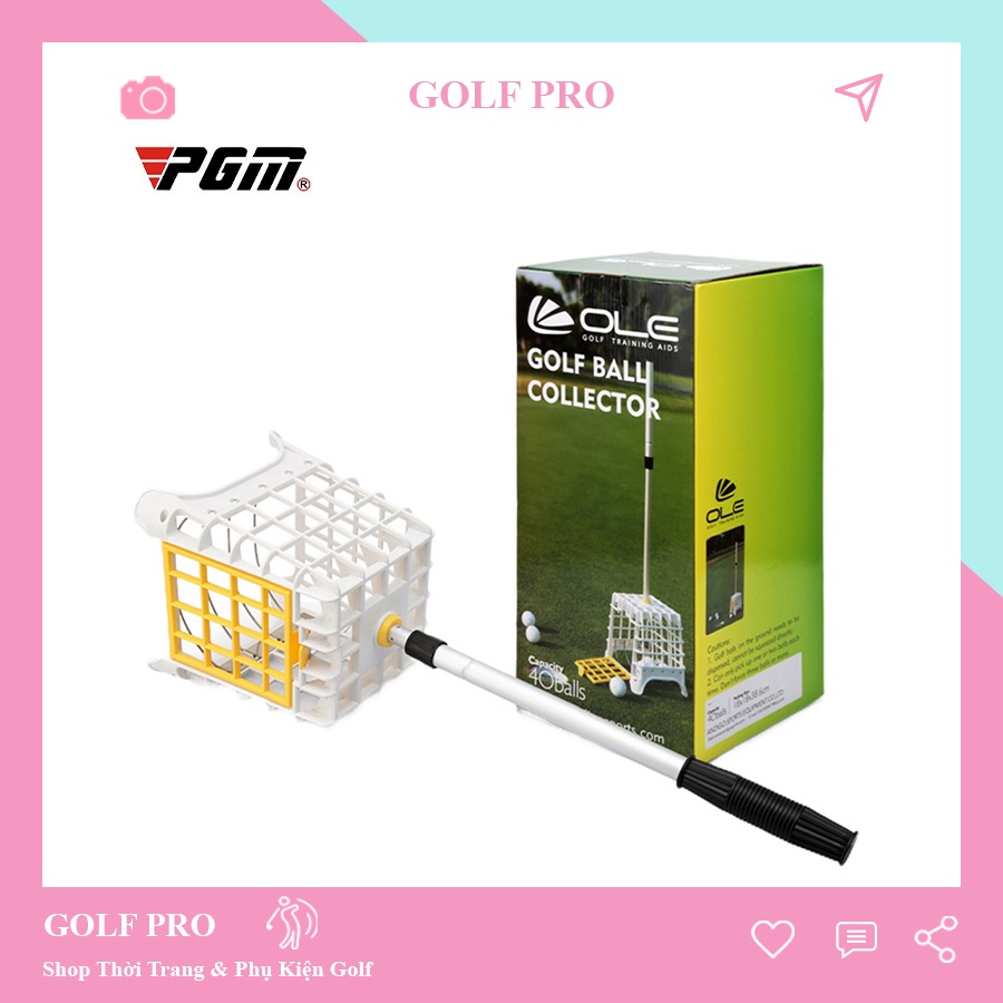 Dụng cụ nhặt bóng golf PGM tiện lợi chống mỏi lưng Retractable Basket Collector shop GOLF PRO