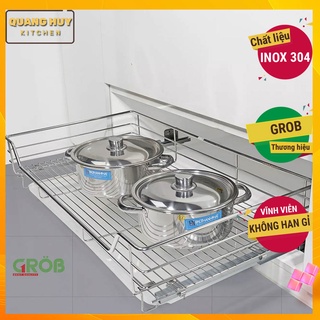 Giá xoong nồi inox 304 nan tròn CS304 chính hãng Grob bảo hành vĩnh viễn han gỉ