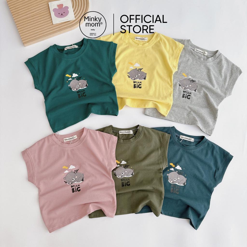 Áo Cộc Tay Cho Bé Trai, Bé Gái KIMCHIBABY Vải Vải Cotton In Chữ DREAM BIG, Áo Ba Lỗ Cho Bé Mặc Đi Chơi, Đi Học KCA303