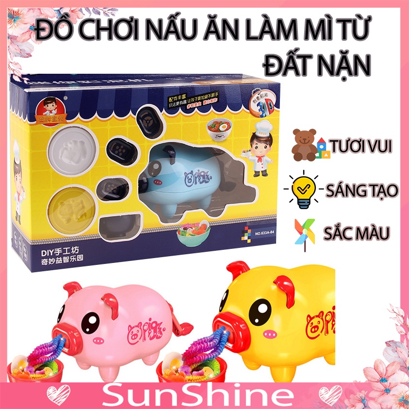 TRÒ CHƠI LÀM MÌ TỪ ĐẤT SẮC MÀU, BỘ NẤU ĂN BẰNG ĐẤT NẶN DNNB, ĐỒ CHƠI LÀM MÓN ĂN TỪ ĐẤT NẶN CHO BÉ SunshineTOY