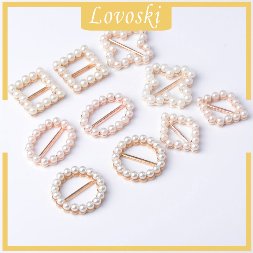 [Lovoski] Bộ 10 Dây Ruy Băng Đính Ngọc Trai Trang Trí Lễ Cưới