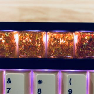 Keycap Artisan SA profile Row 1 lá bạc (Red- Blue- Green- Yellow)