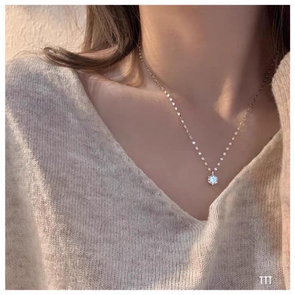 Dây chuyền nữ dây chuyền nữ đính đá bạc ta D12 BYL JEWELRY