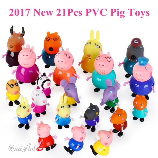 Bộ Đồ Chơi Lớp Học Heo Peppa Pig 21 Nhân Vật Cho Bé