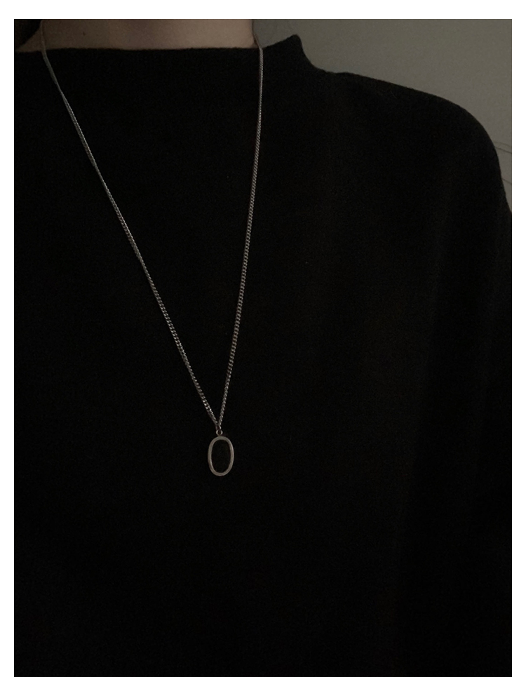 Dây Chuyền Thép Titan Mặt Oval Thời Trang Đường Phố Hip Hop Cá Tính Dành Cho Nam 22661