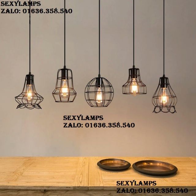 COMBO 3 ĐÈN RỌ SẮT (DÁNG TÙY CHỌN )