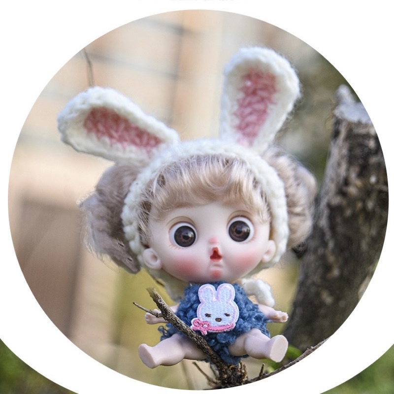 Búp bê dễ thương 11cm ob11 BJD mắt 3D kích thước 1/12 xinh xắn đồ chơi cho bé gái bao gồm hộp đựng