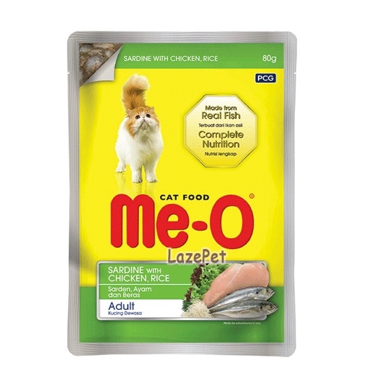 Pate mèo Me-O gói 80g - Pate cho mèo con, mèo lớn thơm ngon đầy đủ dinh dưỡng LazePet