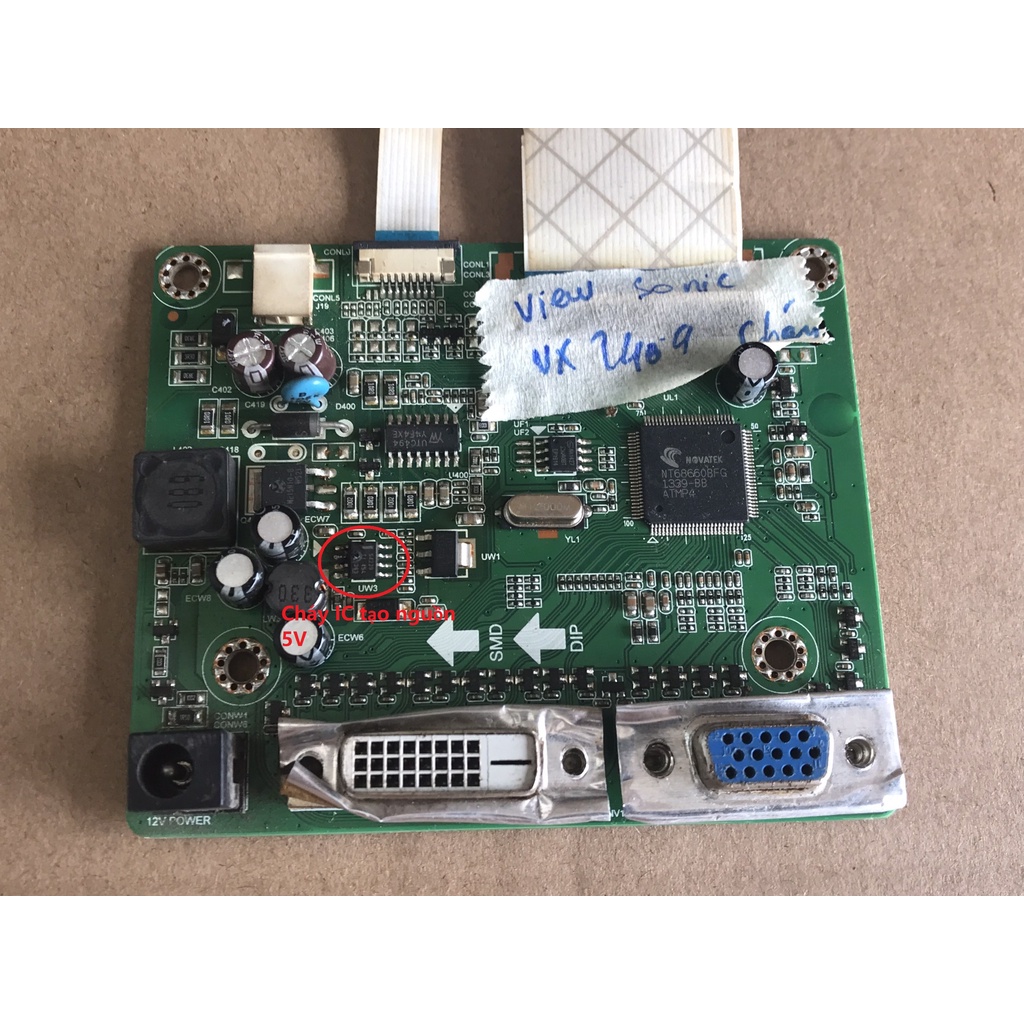 Hướng dẫn sửa chữa màn ViewSonic VX2409 2409 cháy ic nguồn