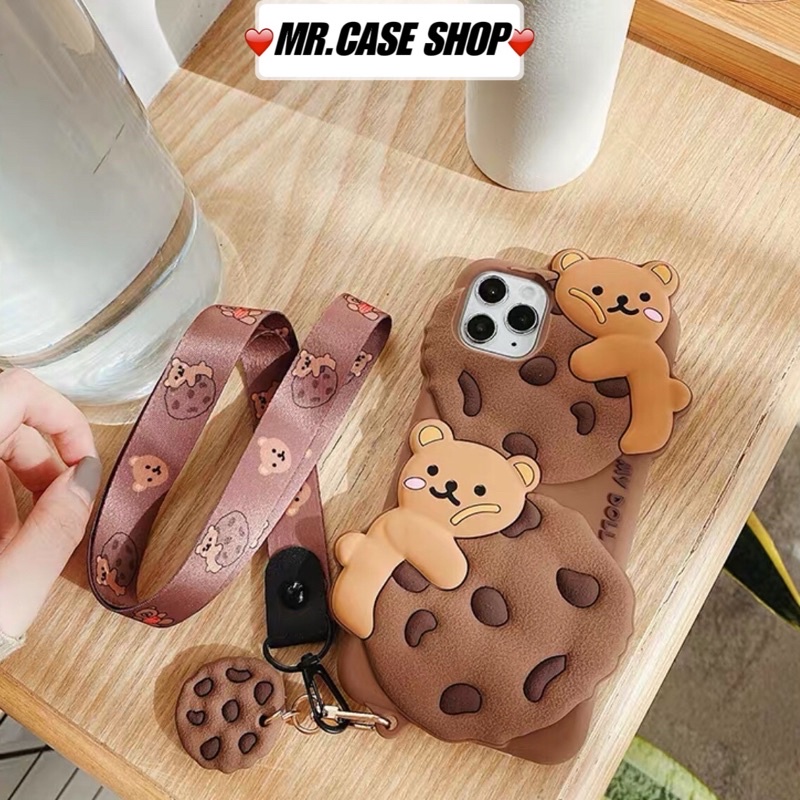 [ CÓ IP 13 ] Ốp lưng gấu nâu dolly su dẻo kèm dây đeo  cho 11/11pm/12/12promax13/13promax- Mr.Case
