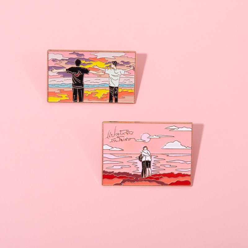 Ghim Cài Áo Hình Tranh Sơn Dầu Nghệ Thuật