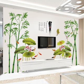 Decal dán tường Trúc sen