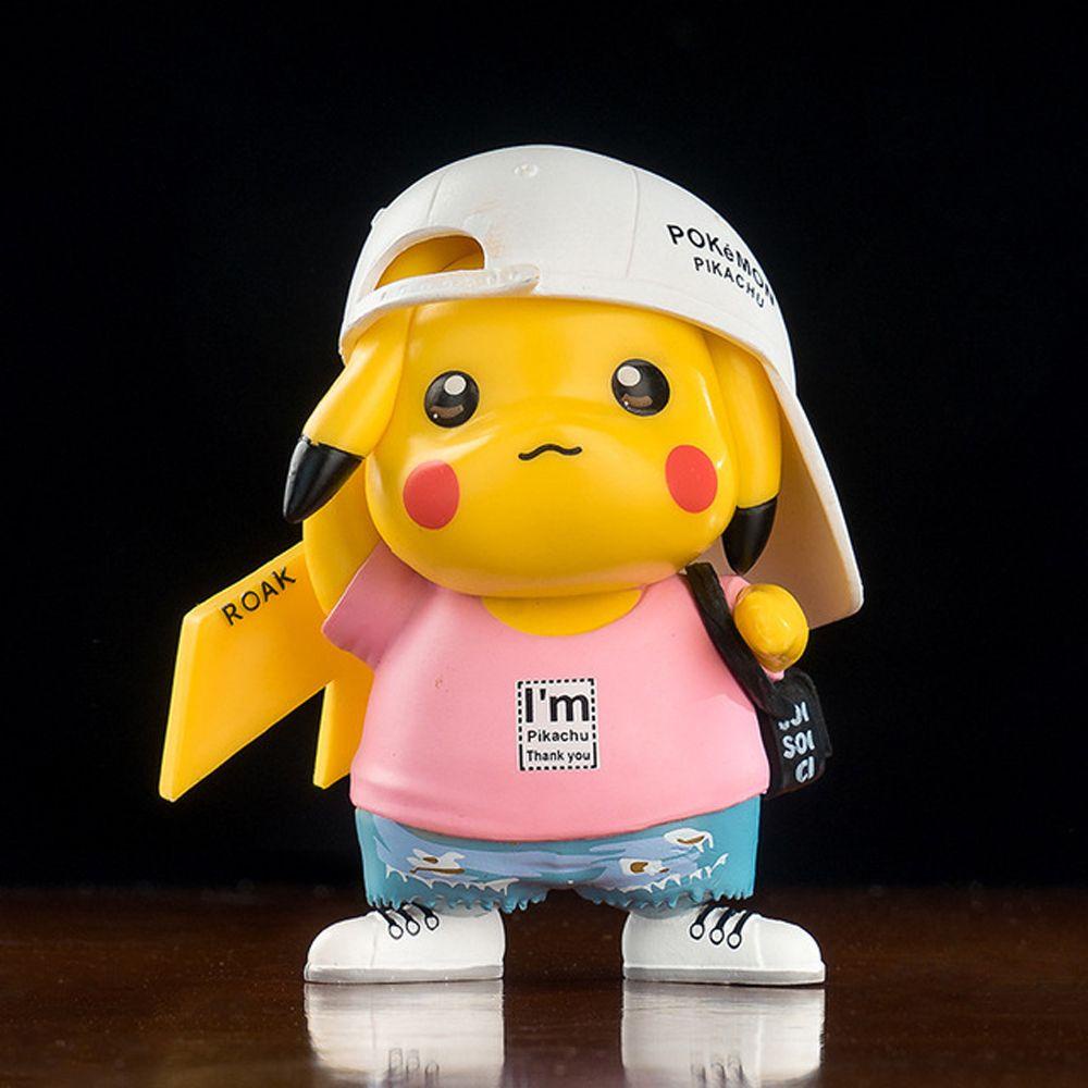 Mô Hình Nhân Vật Pikachu Mặc Đồ Denim 8cm Dành Cho Bé