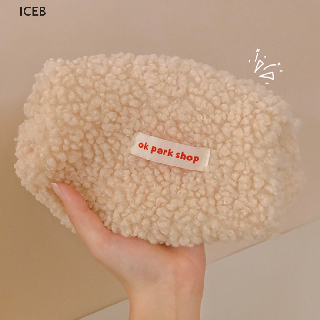Ic shmere Túi Đựng Bút / Đồ Trang Điểm Có Khóa Kéo Phủ Lông