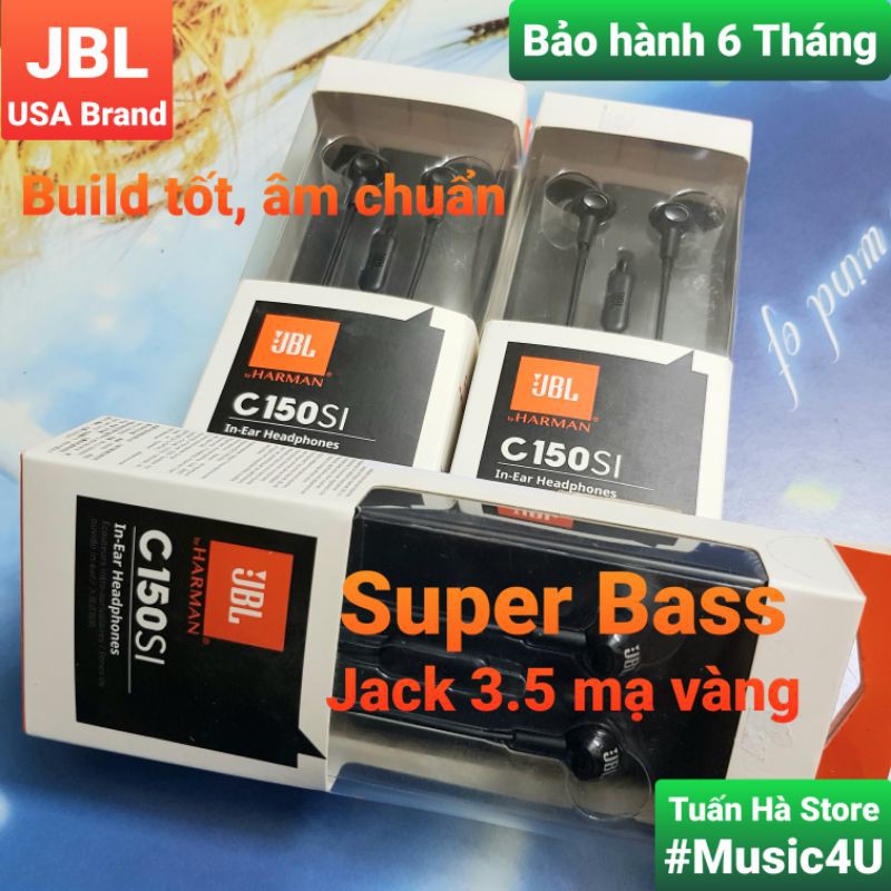 [Mã ELFLASH5 giảm 20K đơn 50K] Tai nghe JBL 150SI, bass siêu tốt, Jack 3.5 mạ vàng [Music4U]