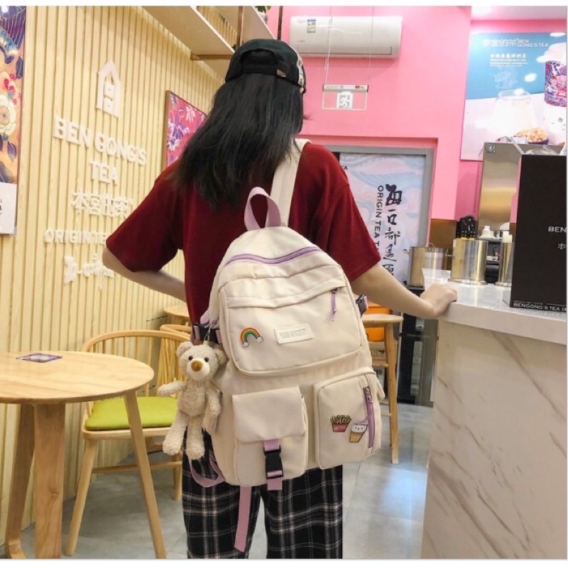Balo đi học vải dù chống thấm đựng được laptop  Hàng Taobao order sẵn