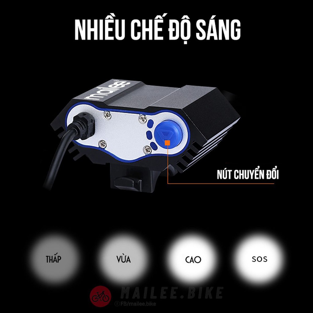 Đèn Xe Đạp Siêu Sáng 900 Lumens Gắn Ghi Đông Xe Đạp Chống Nước Cao Cấp Chiếu Sáng Xa Với 4 Chế Độ Sáng