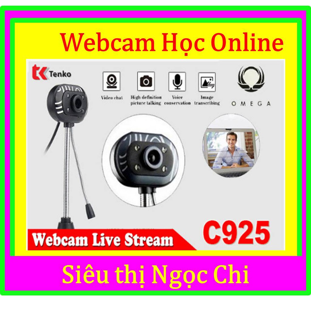 Webcam camera livetream Có Mic Giá Rẻ Omega C925 Tenko