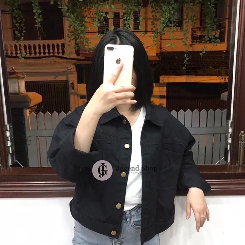 Áo khoác jean kaki nữ giữ dáng phối nút sau cực chất - Hot trend | BigBuy360 - bigbuy360.vn