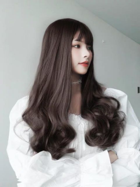 Tóc giả nguyên đầu xoăn đuôi ❤️❤️ FREESHIP ❤️❤️ nguyên đầu xoăn 1574 tặng kèm lưới trùm
