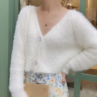 [Ảnh thật] Áo khoác len lông mềm - Fluffy Cardigan
