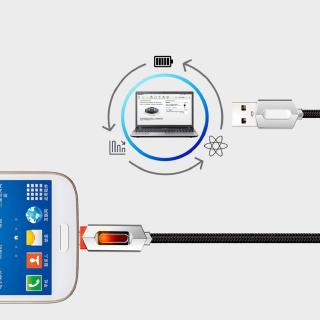 Cáp Sạc Dây Bện Dài 1m Cổng Usb Có Đèn Led Dành Cho Android