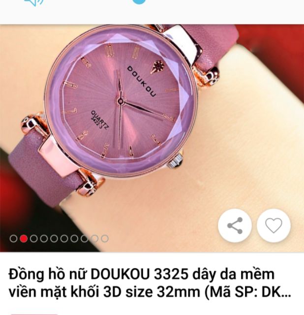 Đồng hồ nữ thương hiệu doukou dây da mềm mặt viền khối 3D size 32mm | BigBuy360 - bigbuy360.vn