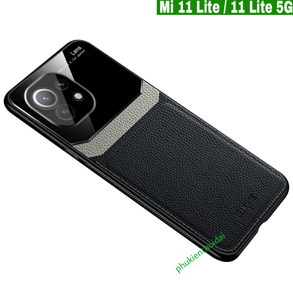 Ốp lưng Xiaomi Mi 11 Lite / 11 Lite 5G chống sốc da kính cao cấp