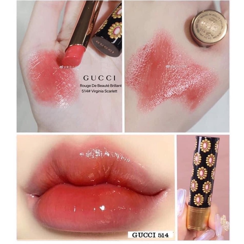 Son dưỡng có màu cao cấp Gucci vỏ hoa các màu hot 514-515