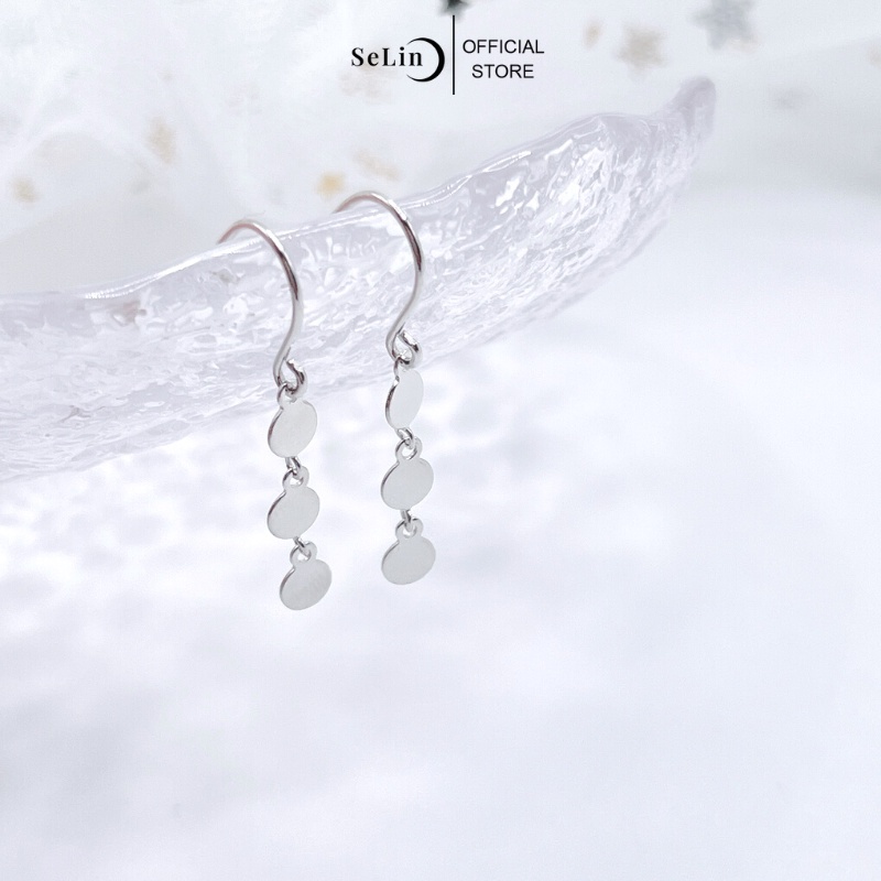 Khuyên tai bạc nữ 925 SELIN JEWELRY cao cấp dáng dài cá tính phong cách Hàn Quốc - 0018