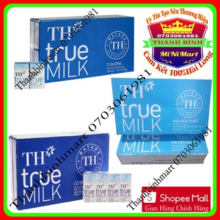 Thùng sữa tươi tiệt trùng TH True Milk Có đường, ít đường, nguyên chất 48hộp x 110ml