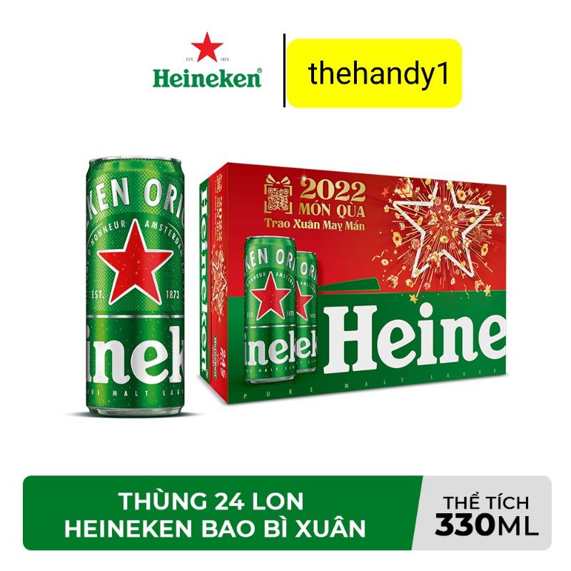 [GIAO 1H] Thùng bia KEN - Heineken 24 lon thường 330ml