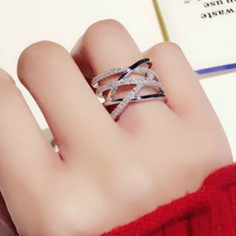 Nhẫn nữ mạ vàng đính đá thiết kế thời trang sang trọng