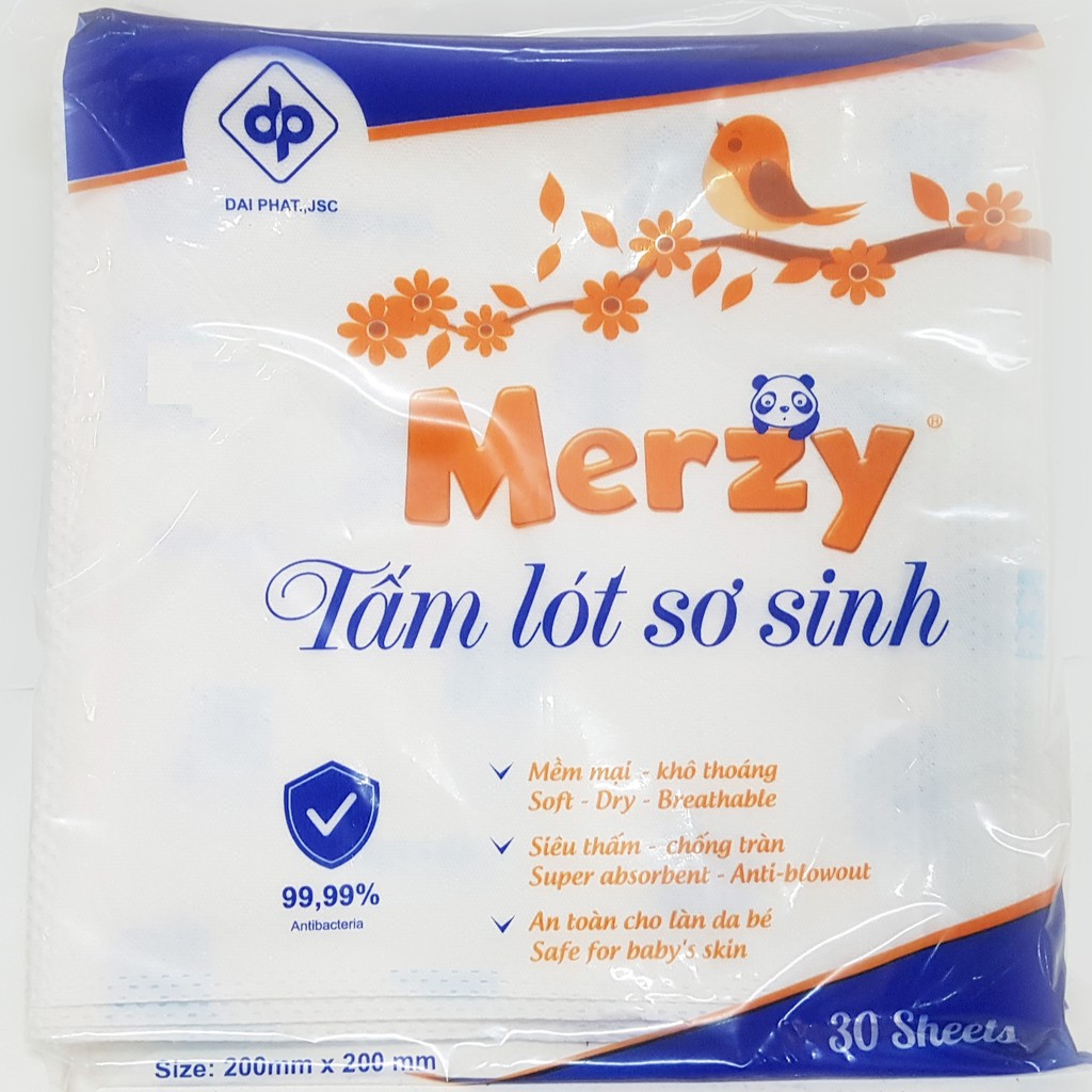 Tấm Lót Sơ Sinh Merzy 30 Miếng